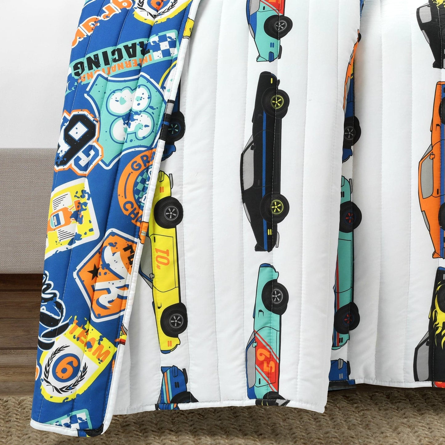 Race Cars Quilt 2 Piece Set Twin Size