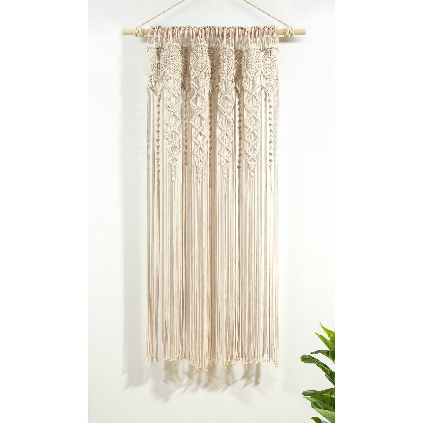 Boho Macrame Textured Cotton Window Curtain