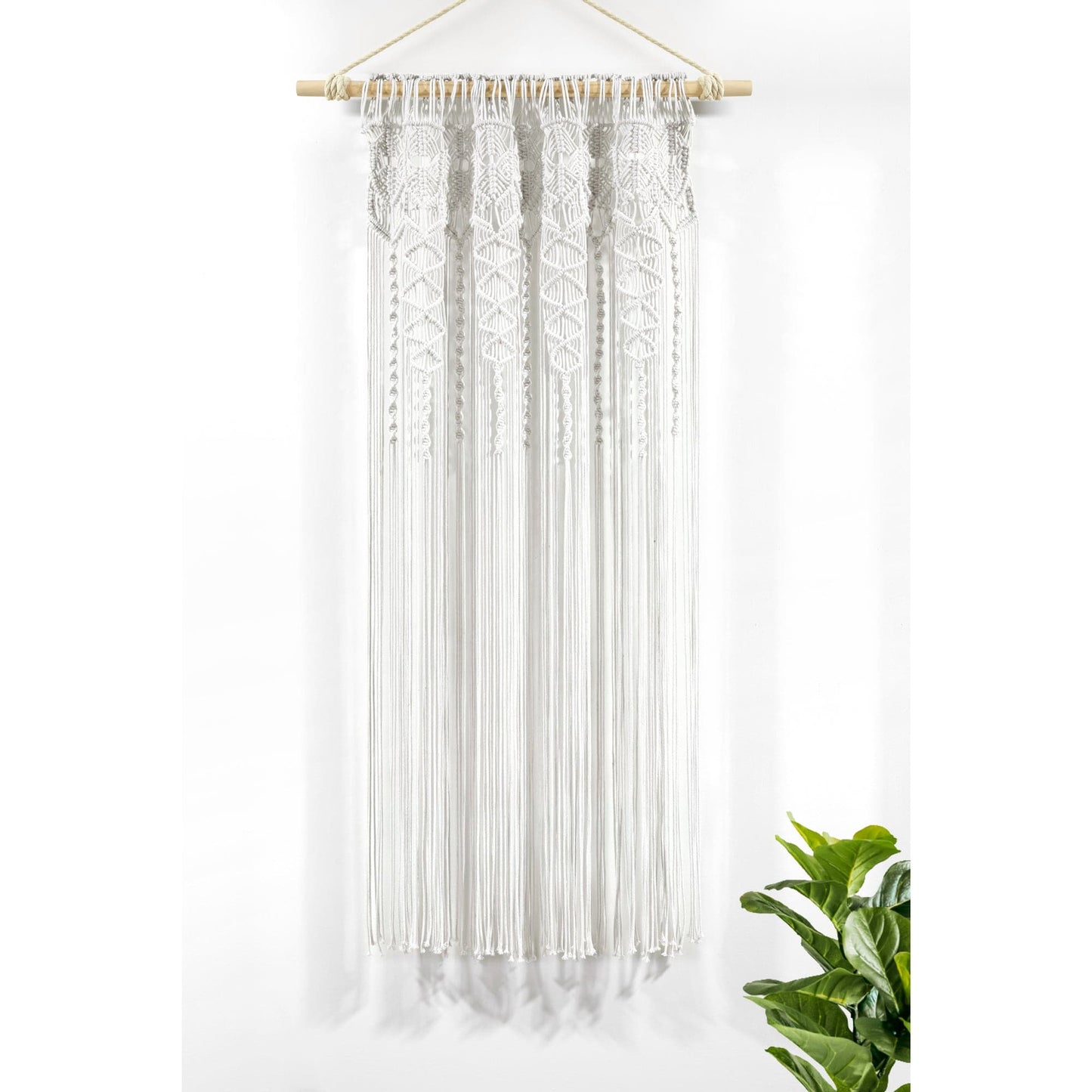 Boho Macrame Textured Cotton Window Curtain