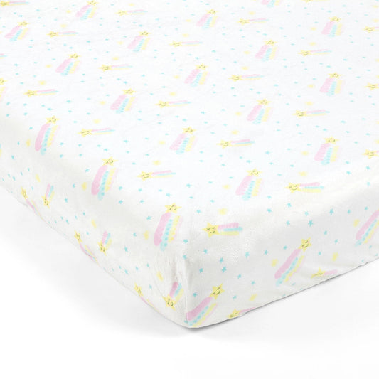 Sunshine Rainbow Shooting Stars Soft & Plush Fitted Crib Sheet