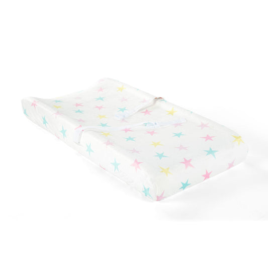 Rainbow All Over Stars Soft & Plush Changing Pad Cover