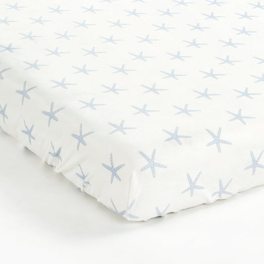 Narwhal Starfish Stars All Over Soft & Plush Fitted Crib Sheet