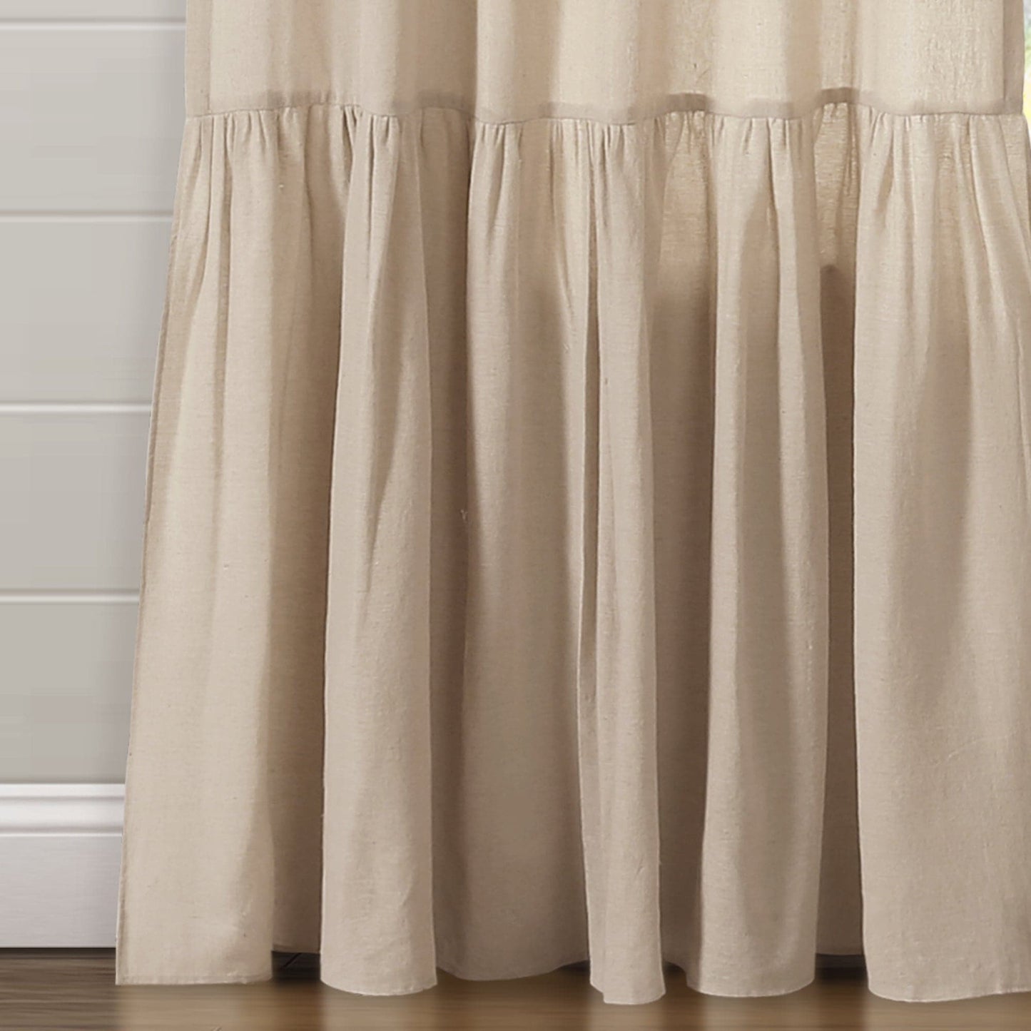 Farmhouse Faux Linen Tab Top Window Curtain Panel