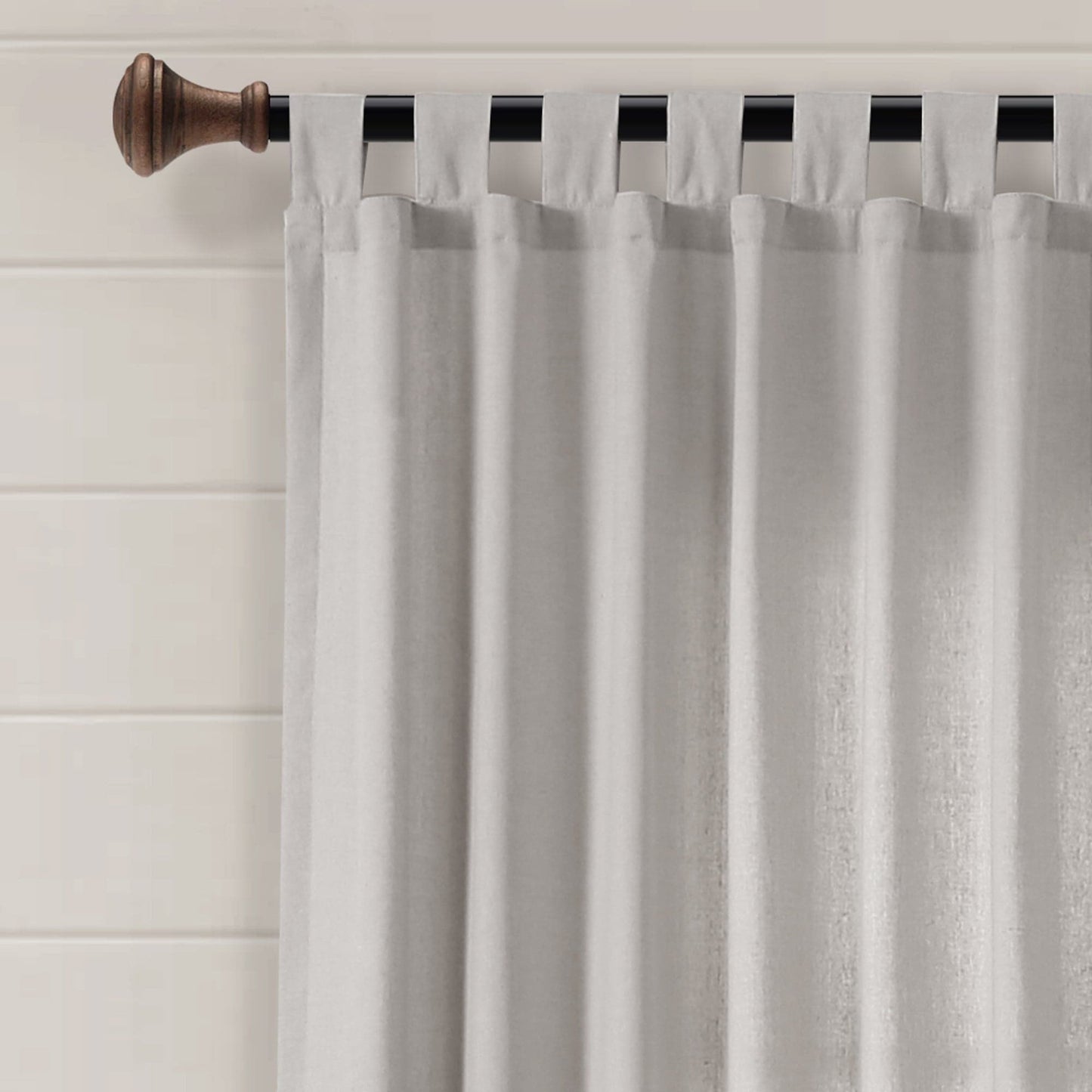 Farmhouse Faux Linen Tab Top Window Curtain Panel