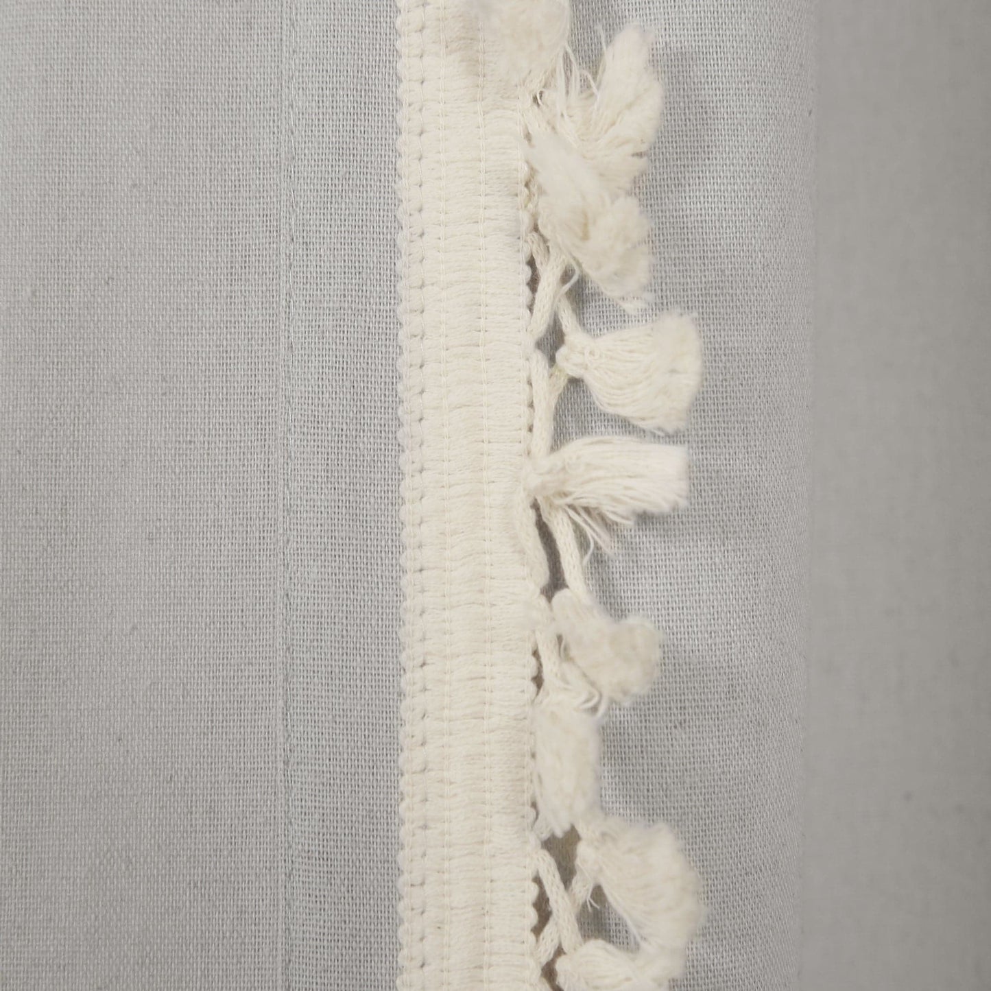 Faux Linen Tassel Window Curtain Panel