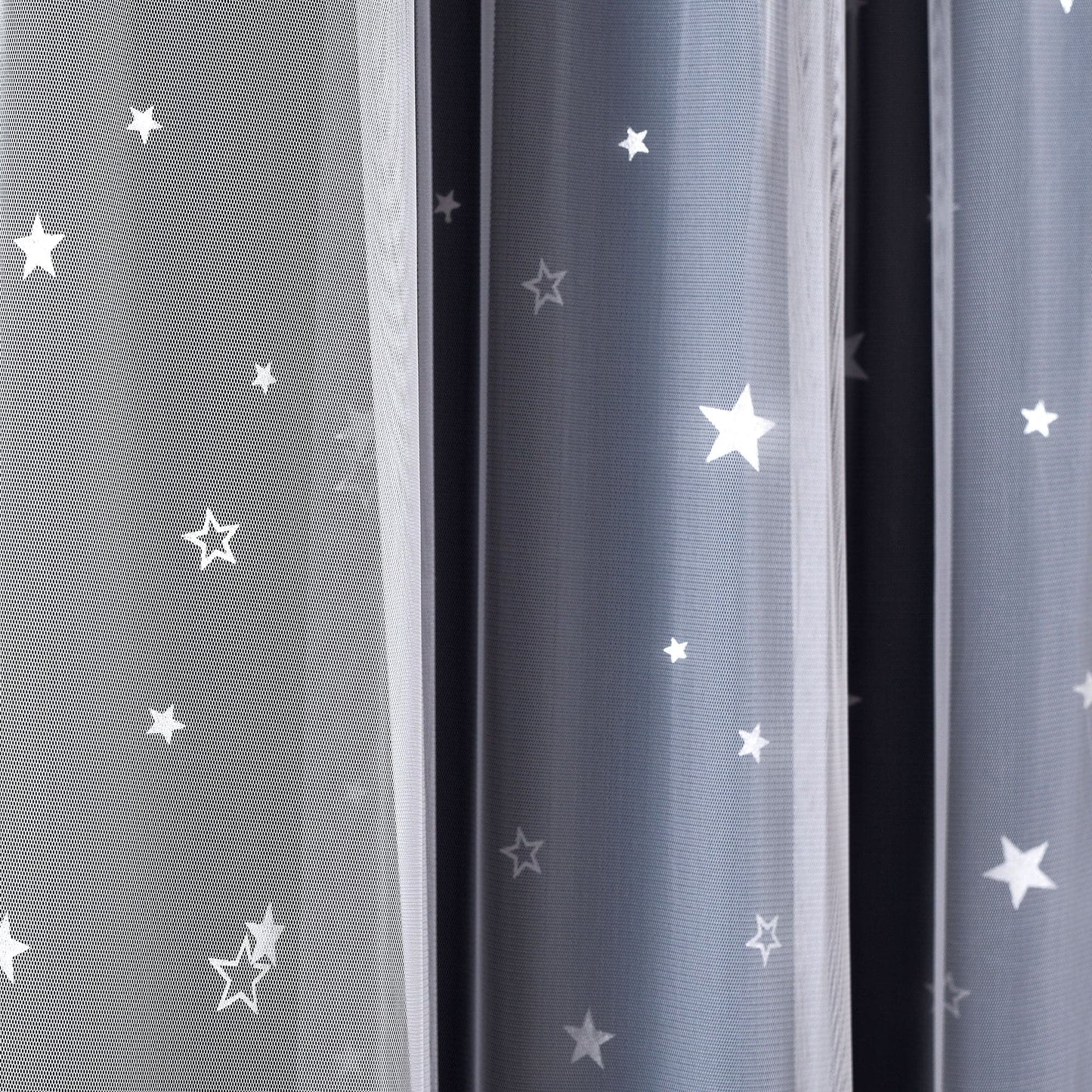 Star Sheer Insulated Grommet Blackout Curtain Panel Set