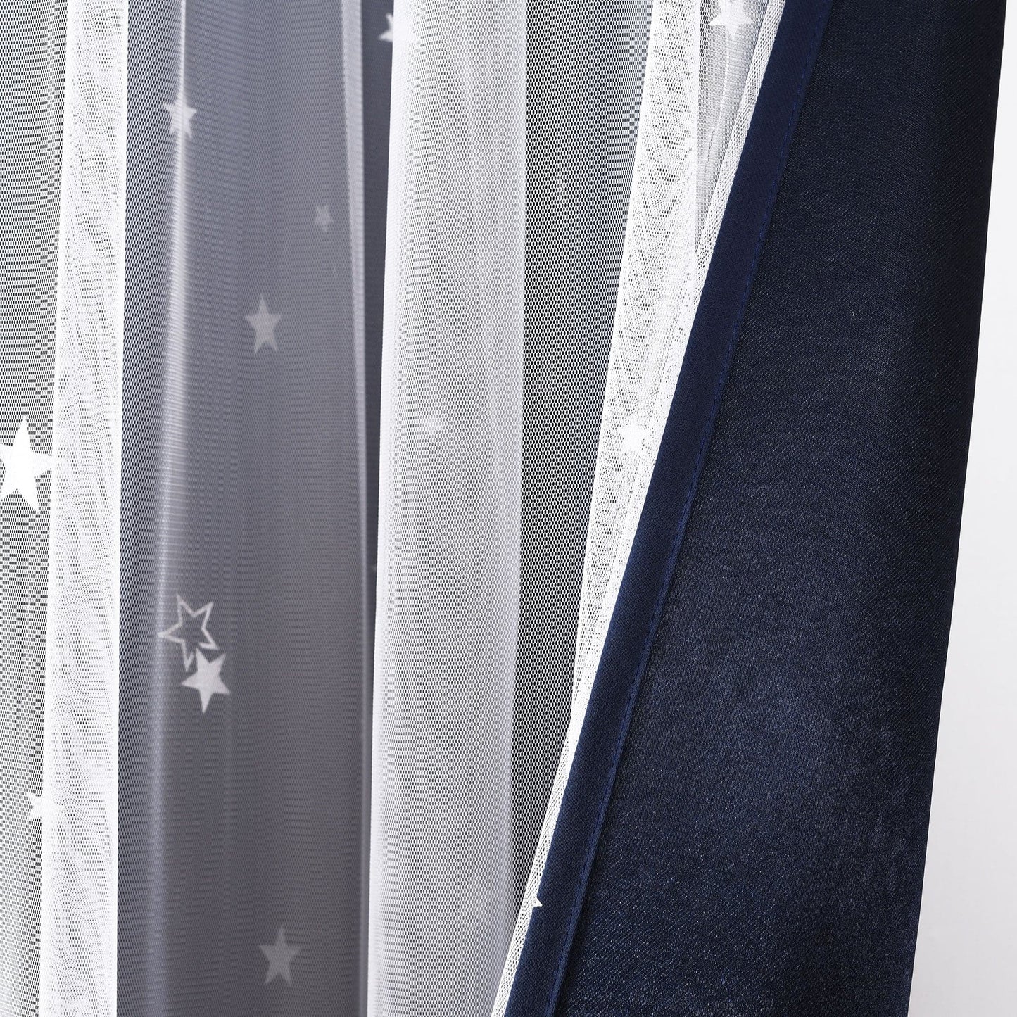 Star Sheer Insulated Grommet Blackout Curtain Panel Set