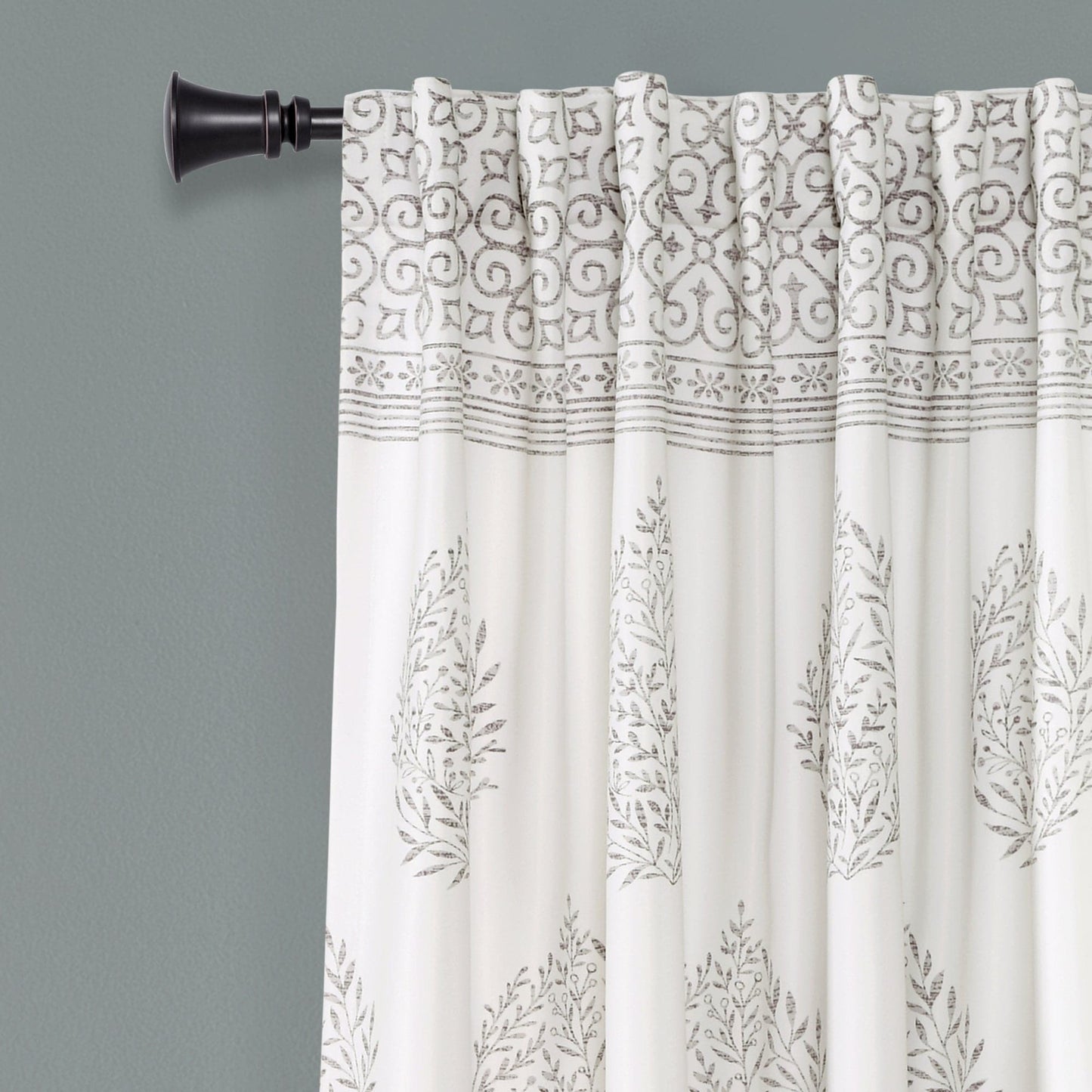 Teardrop Leaf Light Filtering Window Curtain Panel Set