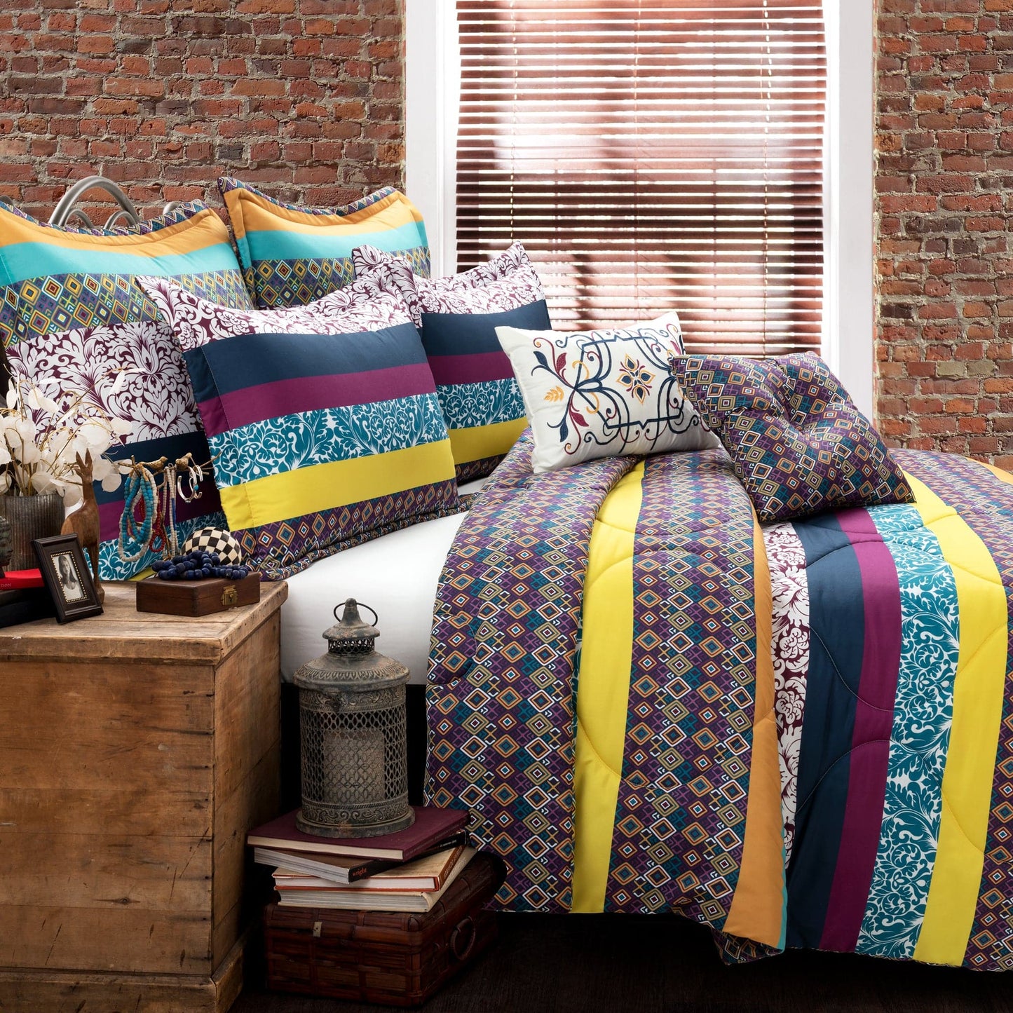 Boho Stripe 7 Piece Comforter Set