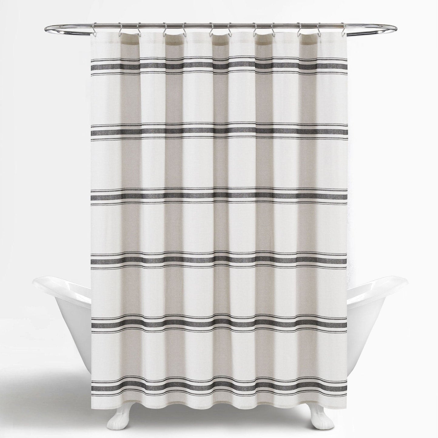 Farmhouse Stripe 100% Cotton Shower Curtain