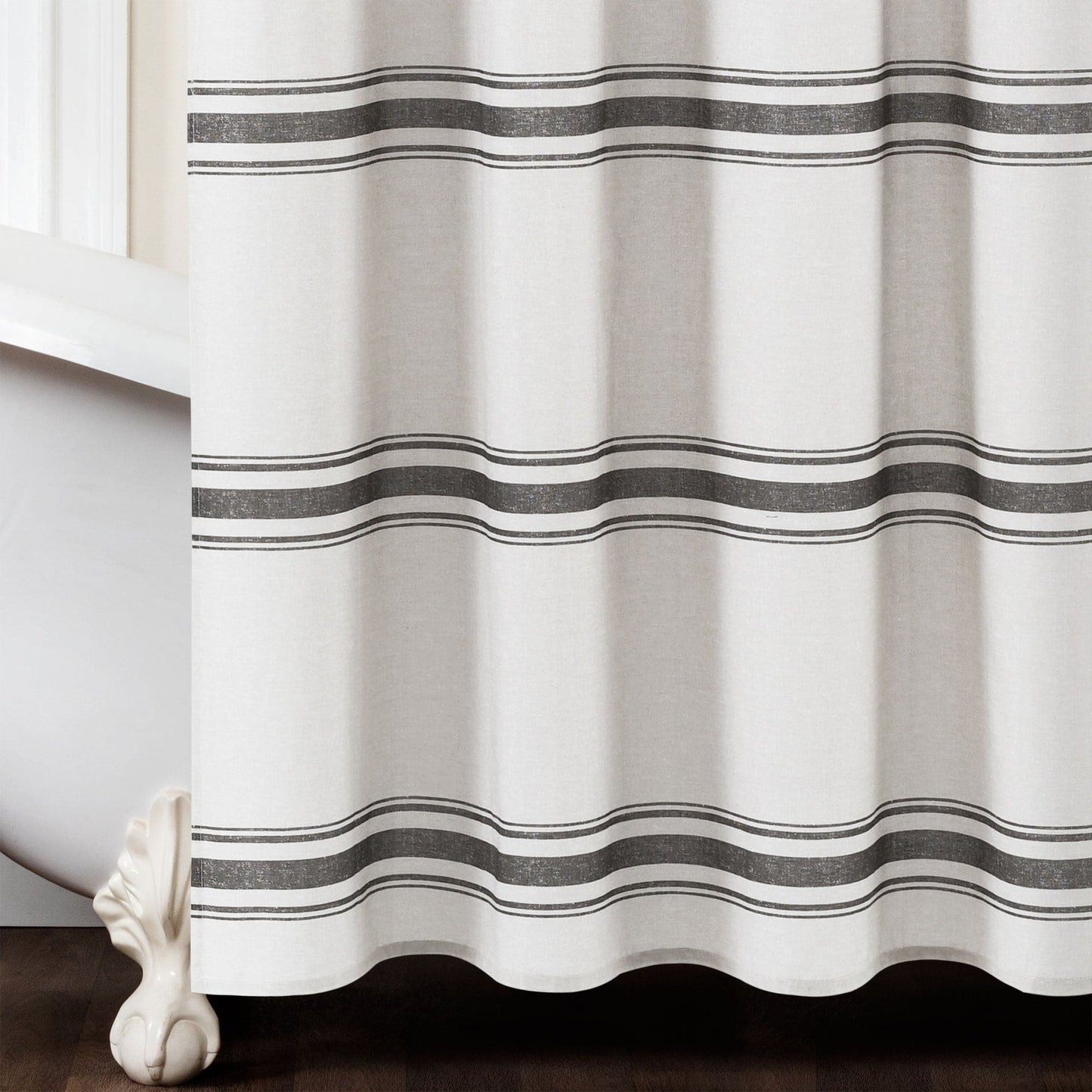 Farmhouse Stripe 100% Cotton Shower Curtain