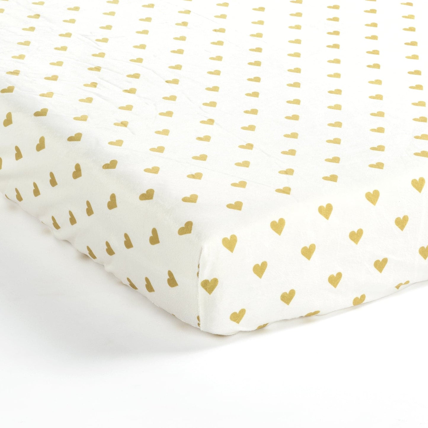 Boho Metallic Hearts All Over Soft & Plush Fitted Crib Sheet