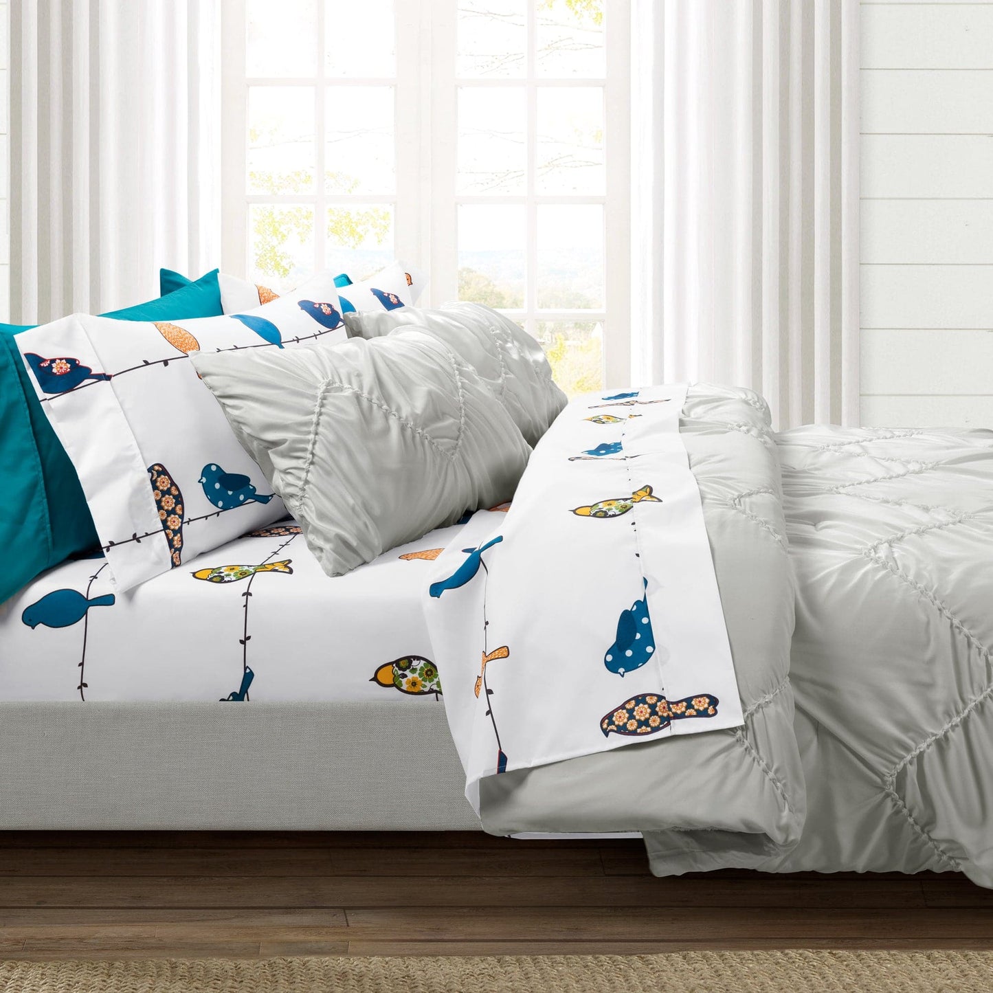 Ruched Chevron Comforter Set