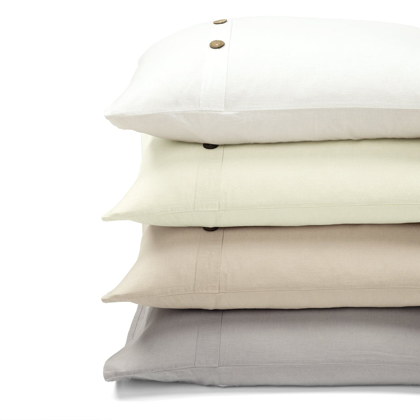 Belgian Flax Linen Rich Cotton Blend Duvet Cover 3 Piece Set