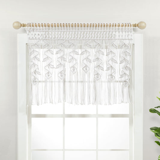 Boho Macrame Leaf Cotton Valance