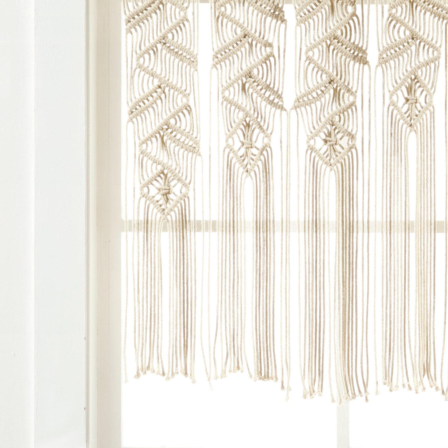 Boho Macrame Leaf Cotton Valance