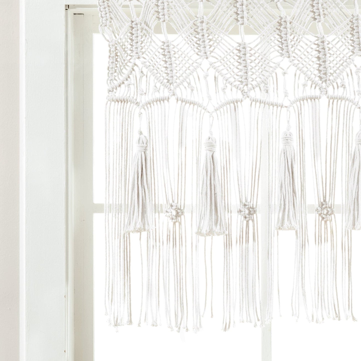 Boho Macrame Tassel Cotton Valance