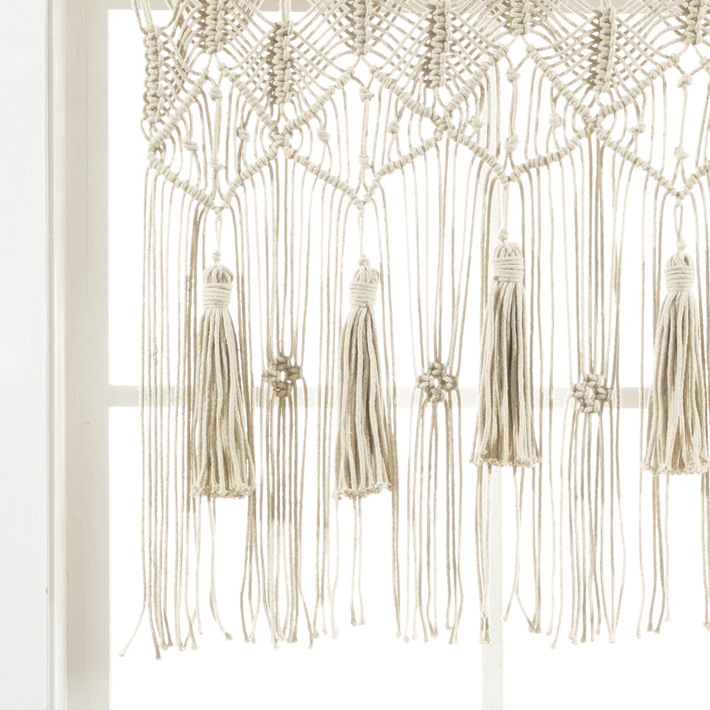 Boho Macrame Tassel Cotton Valance