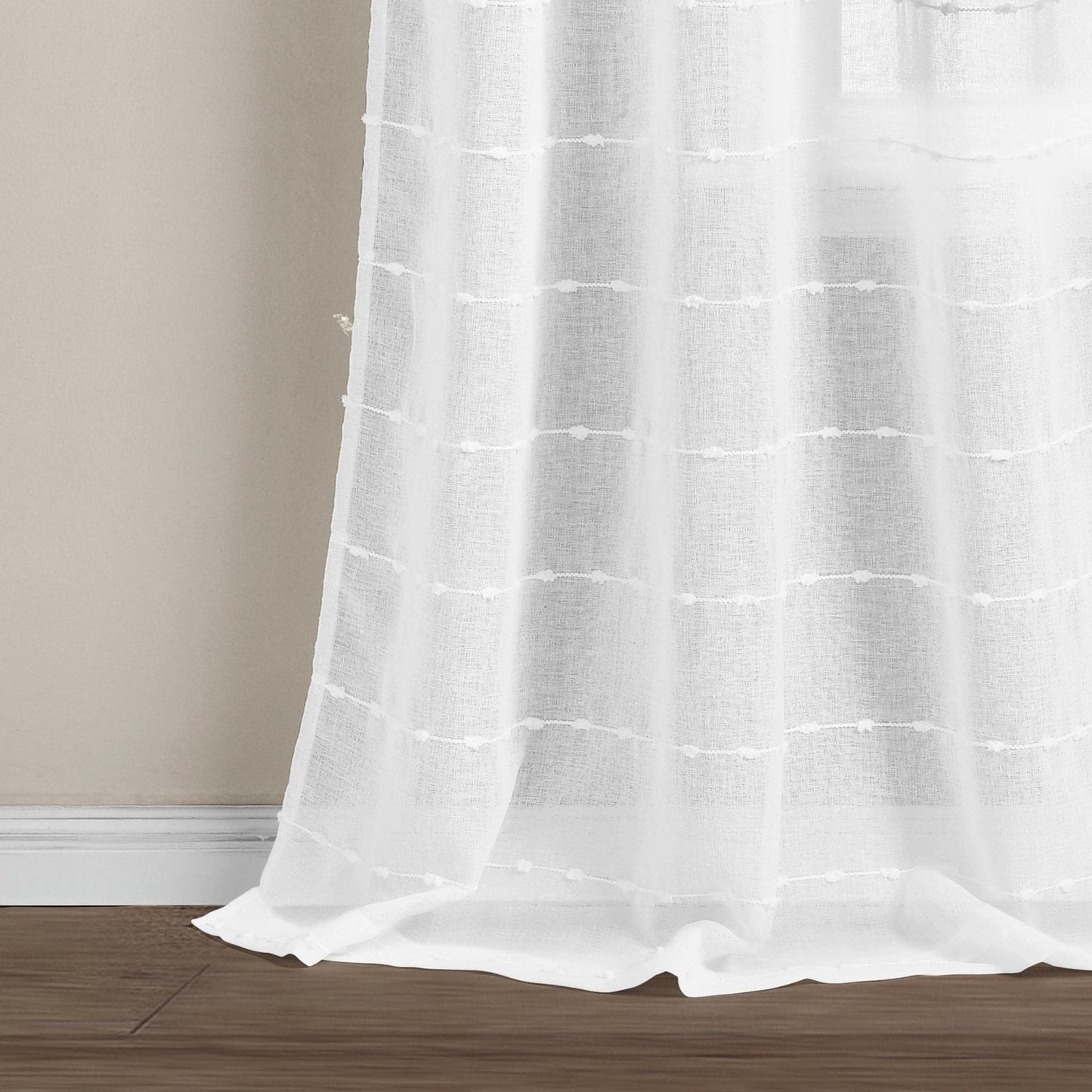 Farmhouse Textured Grommet Sheer Indoor/Outdoor Window Curtain