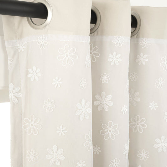 Dylin Flower Embroidery Window Curtain Panel