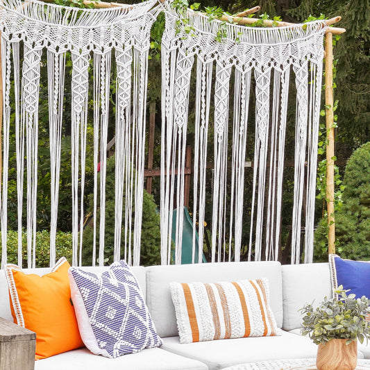 Boho Macrame Textured Indoor/Outdoor Window Curtain