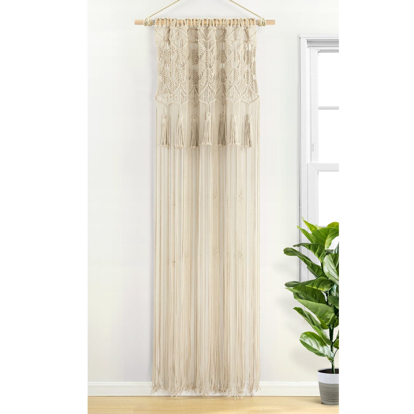 Boho Macrame Tassel Cotton Window Curtain