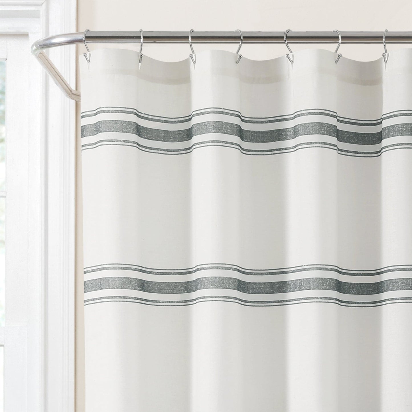 Farmhouse Stripe 100% Cotton Shower Curtain