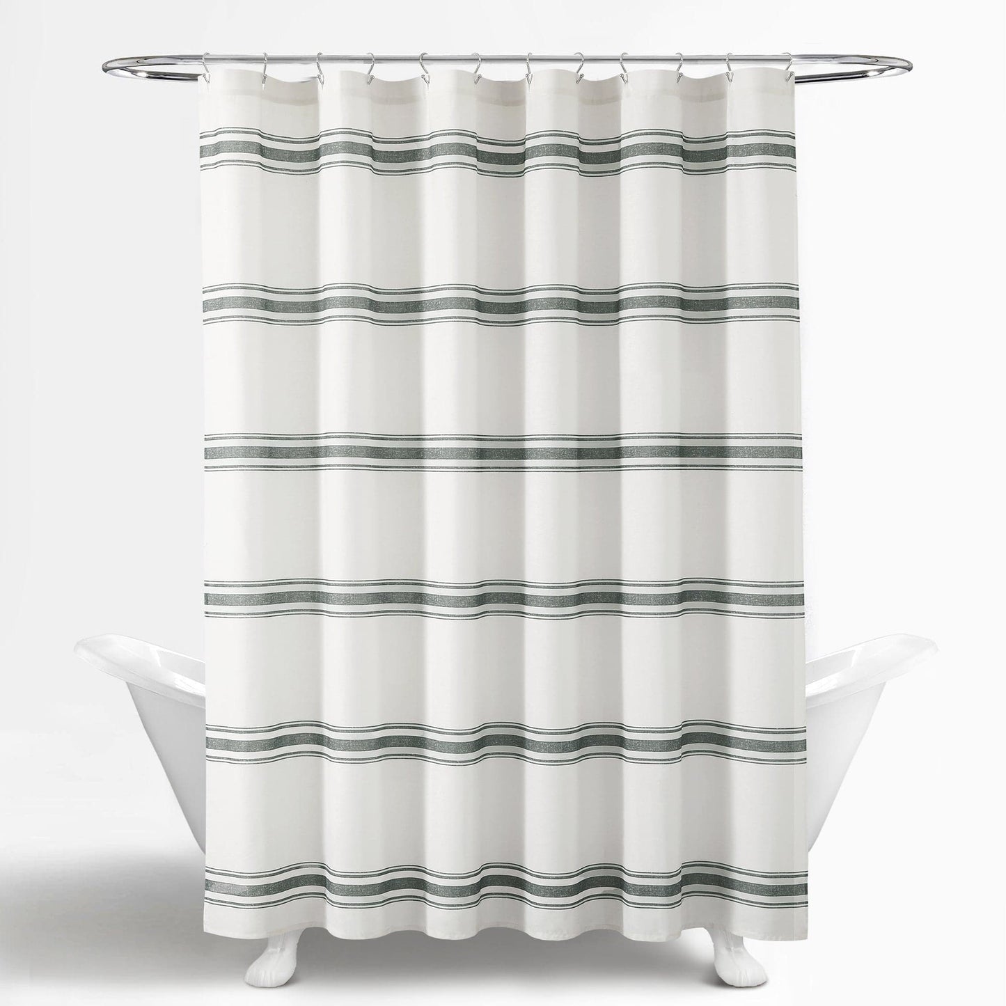 Farmhouse Stripe 100% Cotton Shower Curtain