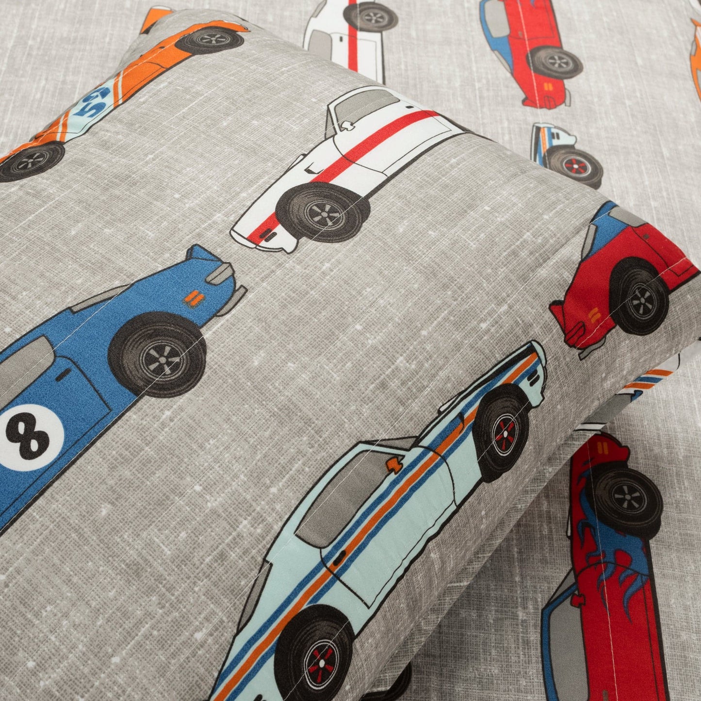 Race Cars Reversible Quilt Set + Sheet Set Combo