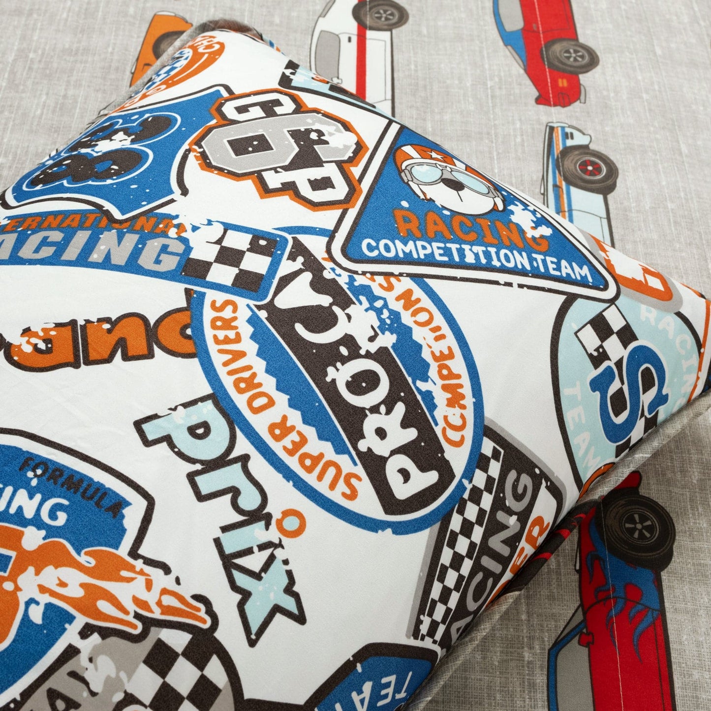 Race Cars Reversible Quilt Set + Sheet Set Combo