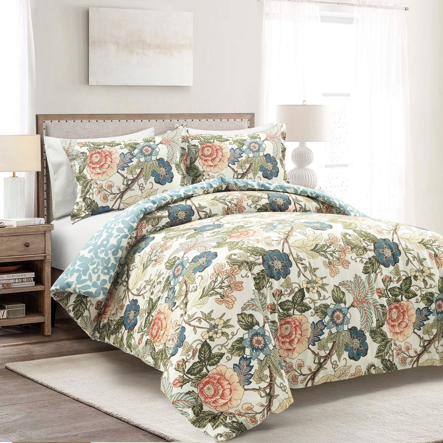 Sydney Reversible Cotton Duvet Cover 3 Piece Set