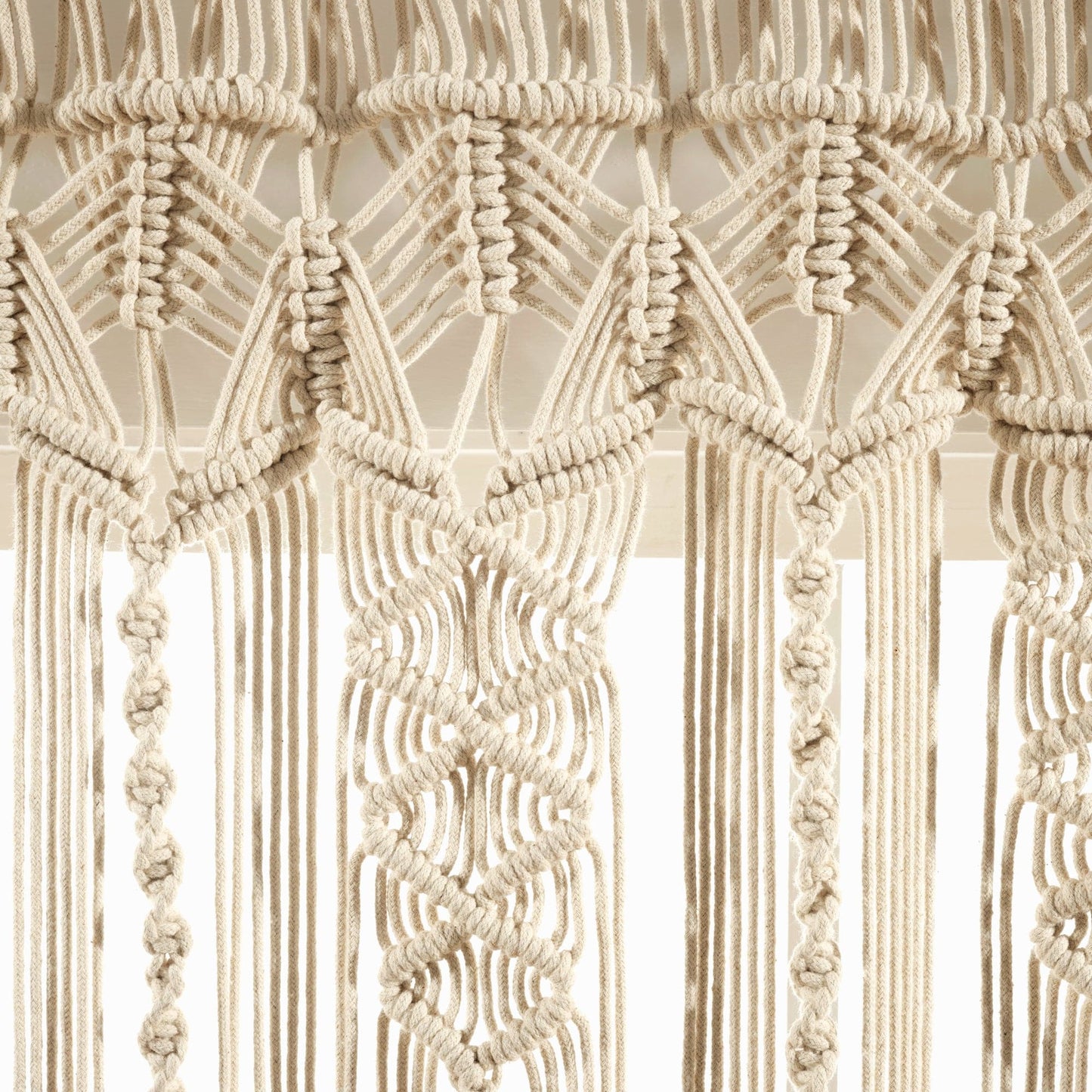 Boho Macrame Textured Cotton Valance