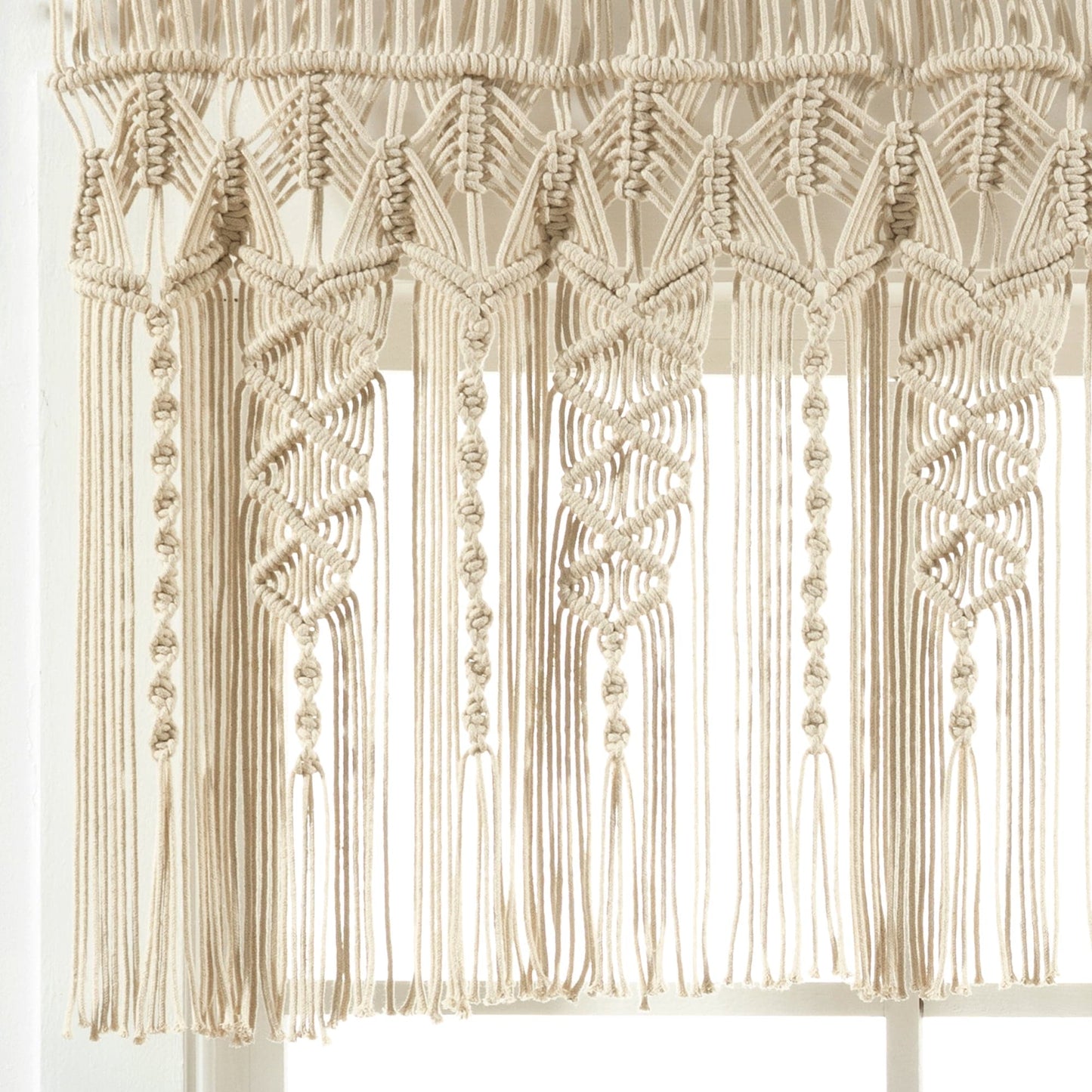 Boho Macrame Textured Cotton Valance