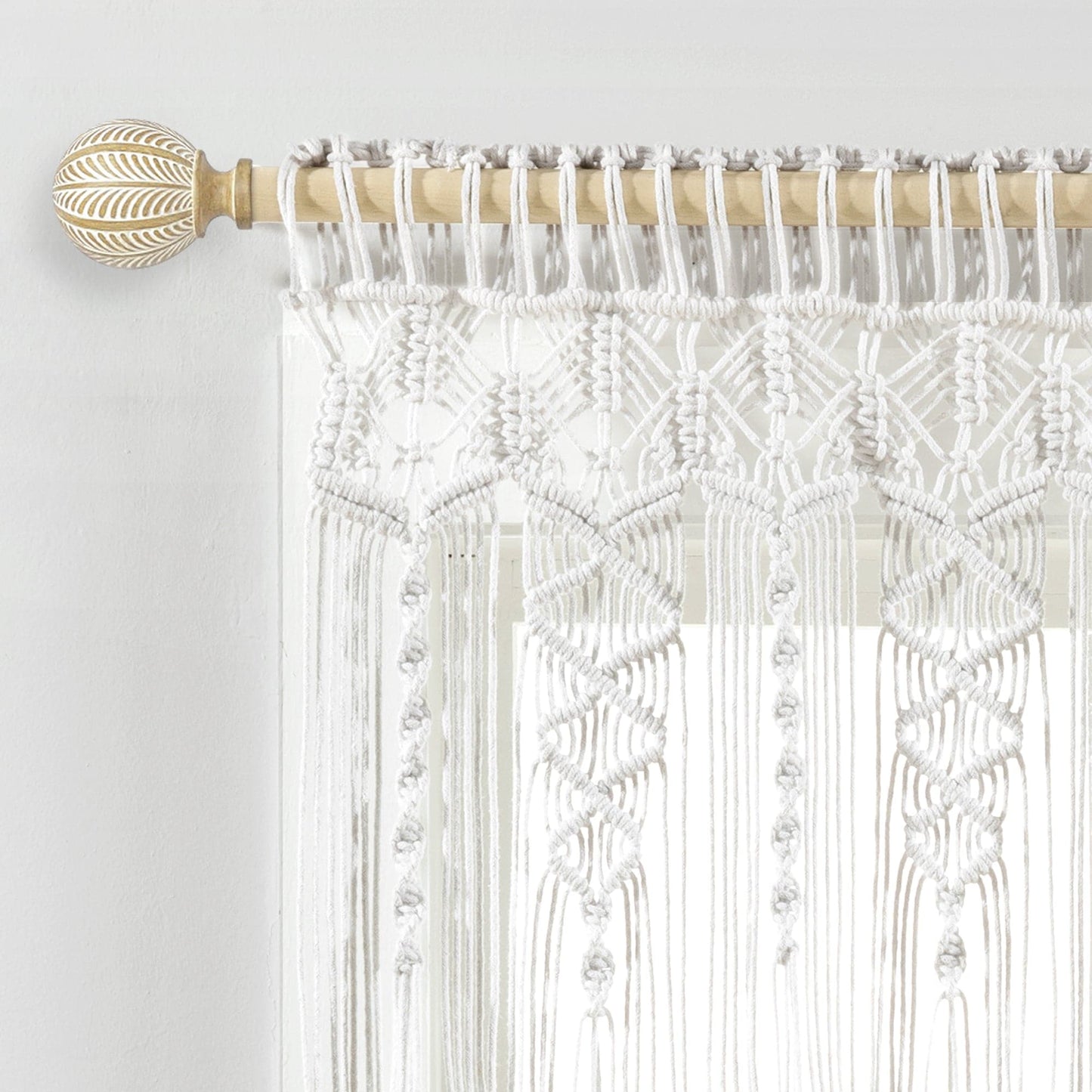 Boho Macrame Textured Cotton Valance