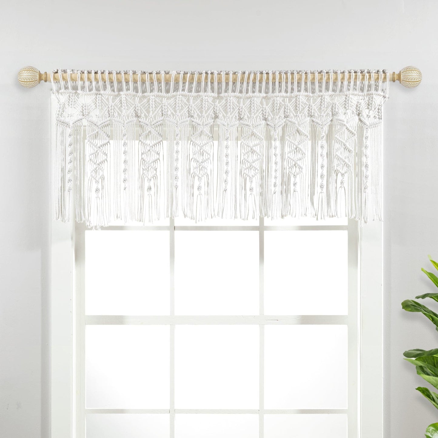 Boho Macrame Textured Cotton Valance