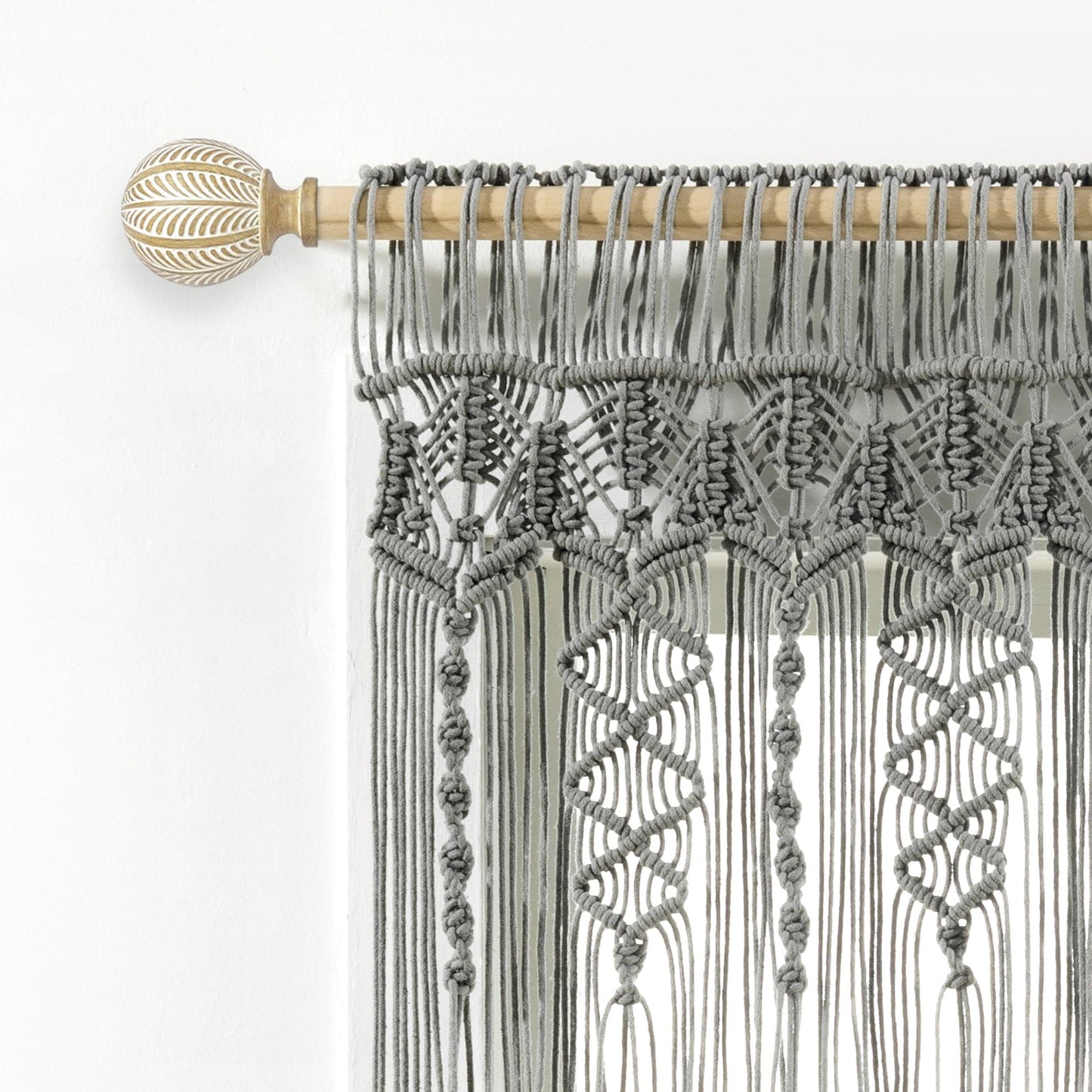 Boho Macrame Textured Cotton Valance