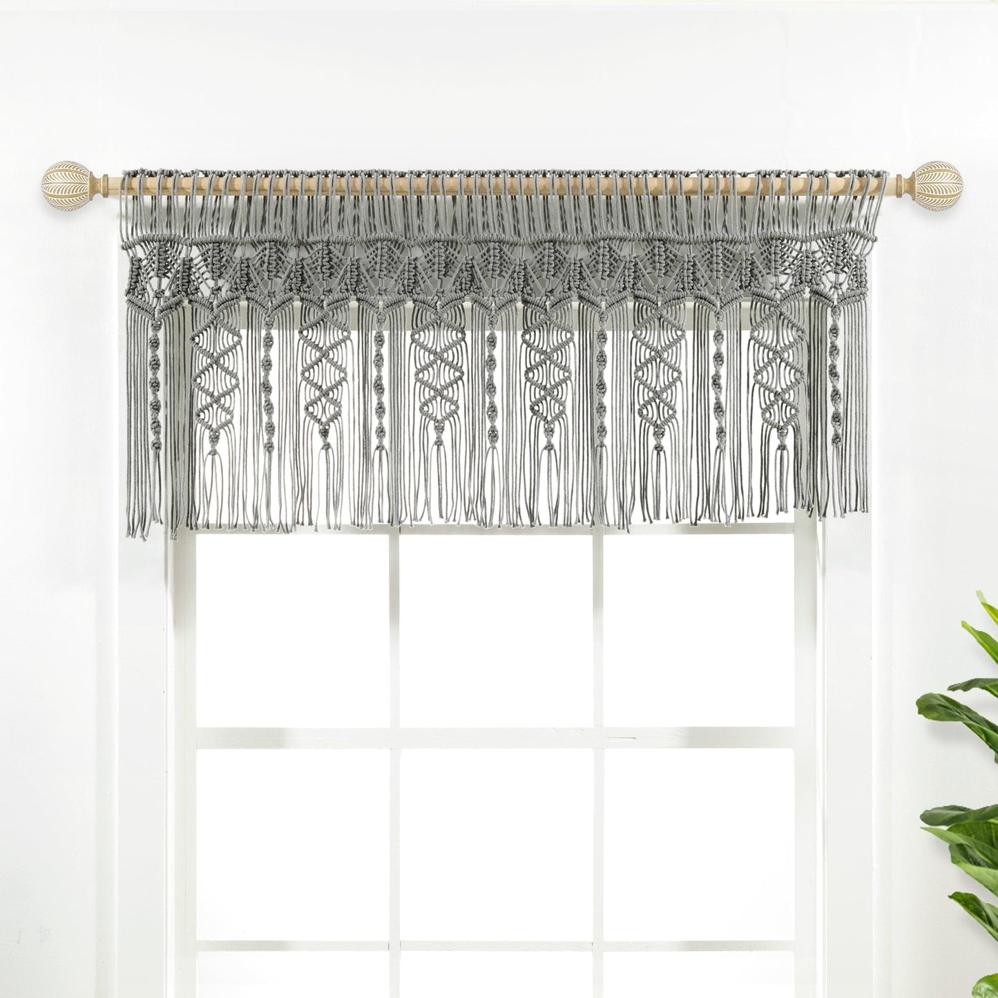 Boho Macrame Textured Cotton Valance