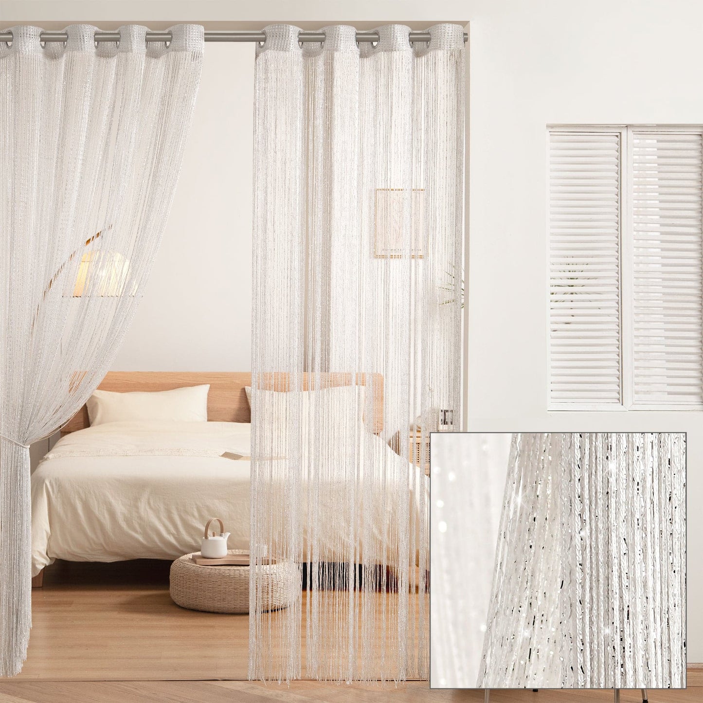 Night Sky String Thread Window Curtain Panel