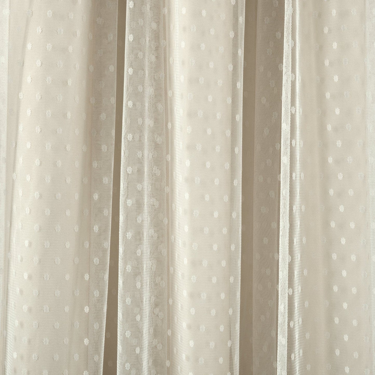 Cottage Polka Dot Sheer Window Curtain Panel Set