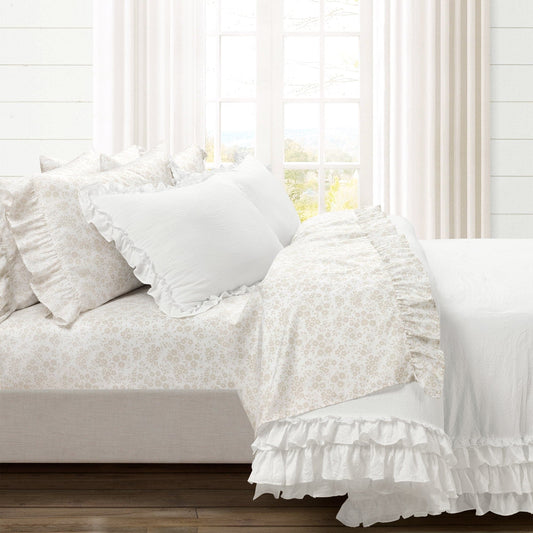 Garden Of Flowers Ruffle Sheet Set