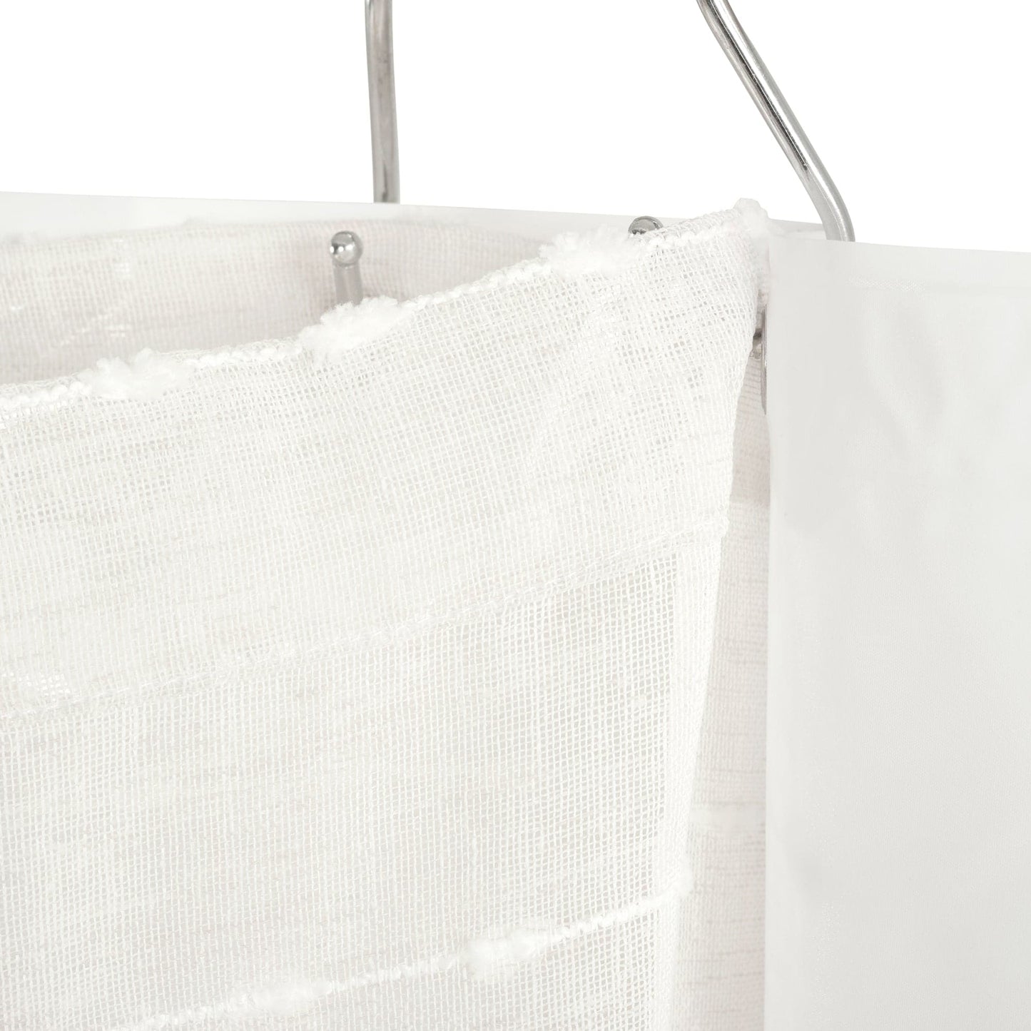 Farmhouse Textured Sheer With Peva Lining Shower Curtain Set