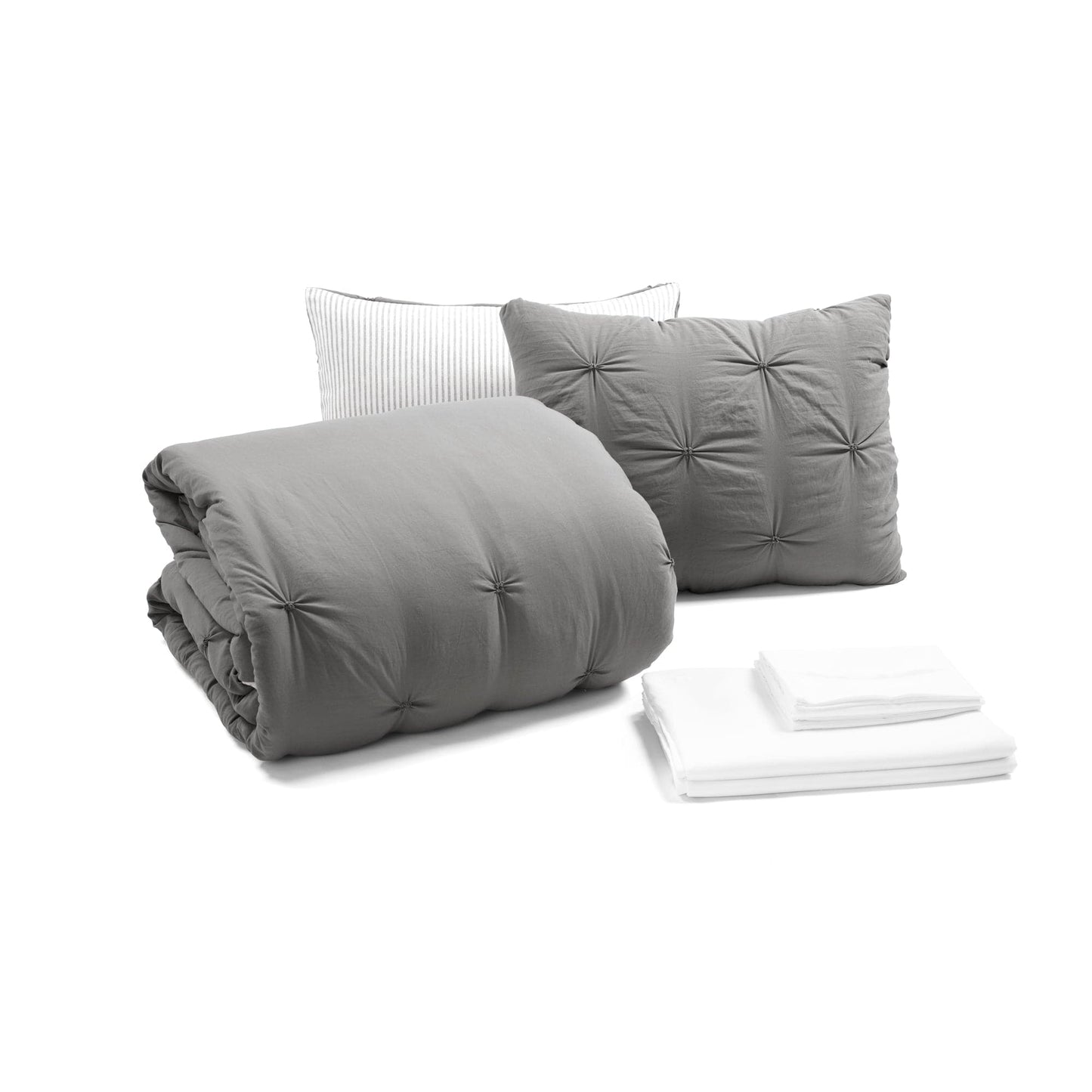 Ravello Pintuck Reversible Comforter Bed In A Bag