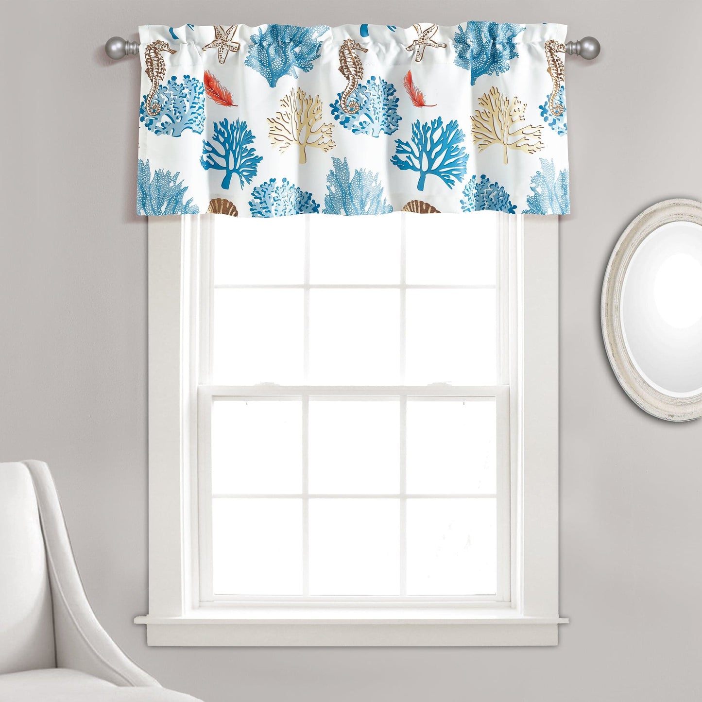 Coastal Reef Feather Light Filtering Valance