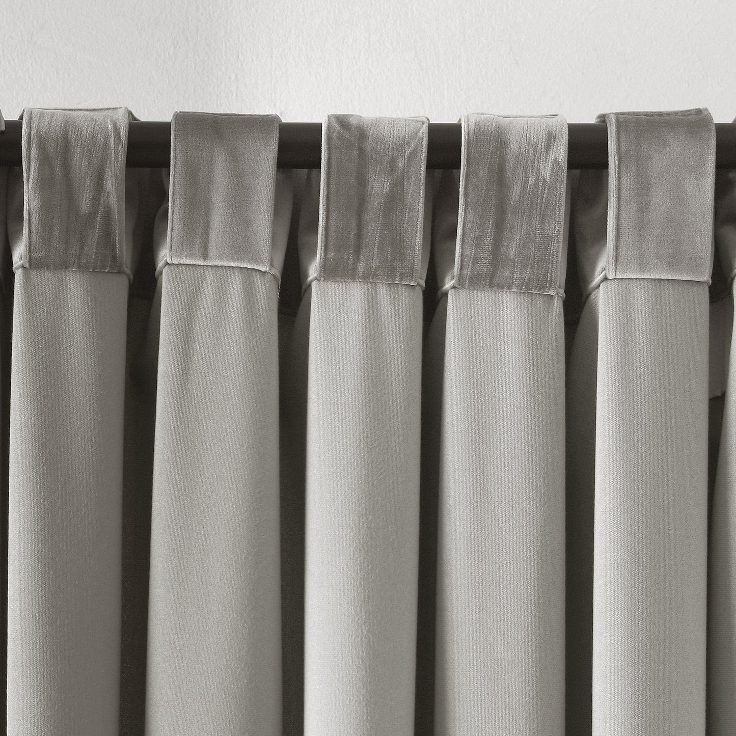 Prima Velvet Solid Back Tab Rod Pocket Light Filtering Window Curtain Panel Set