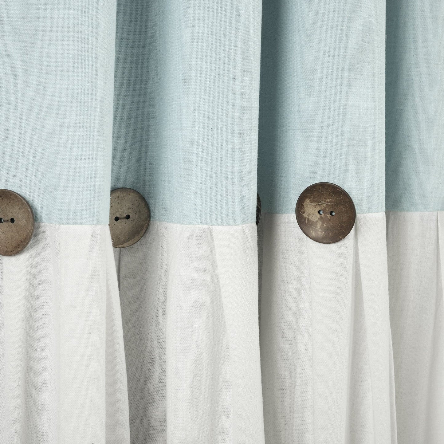 Linen Button Lined 100% Blackout Window Curtain Panel