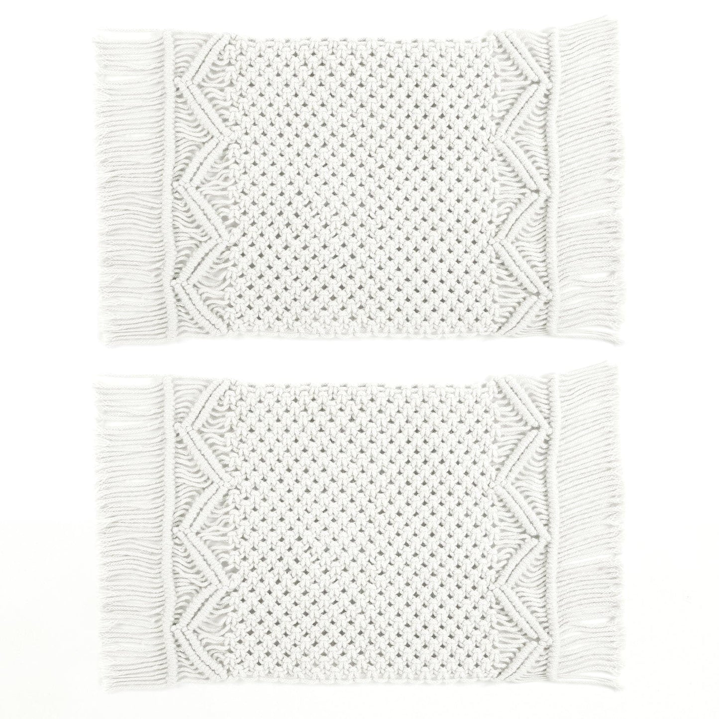 Boho Macrame Indoor/Outdoor Placemat 2-Pack Set