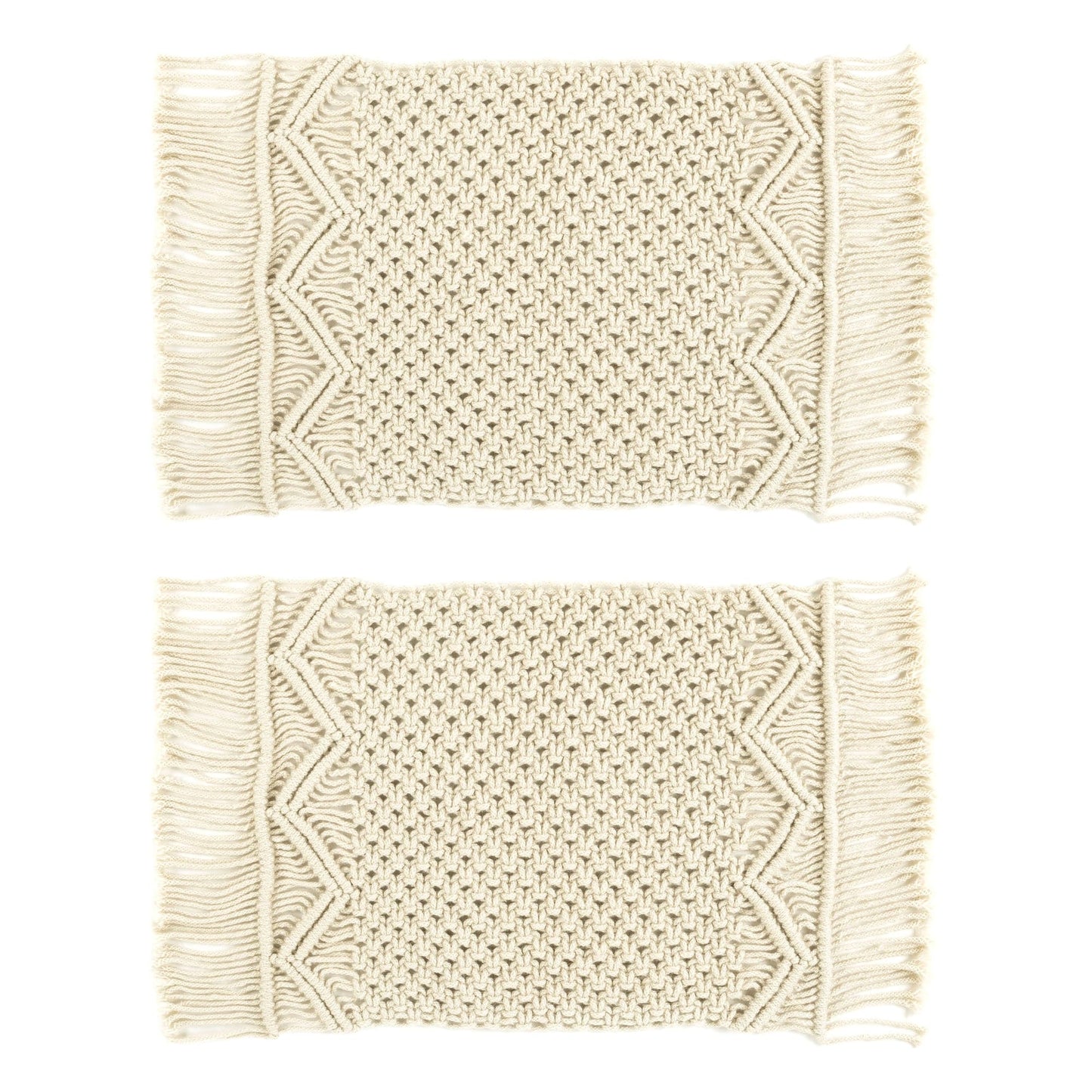 Boho Macrame Indoor/Outdoor Placemat 2-Pack Set