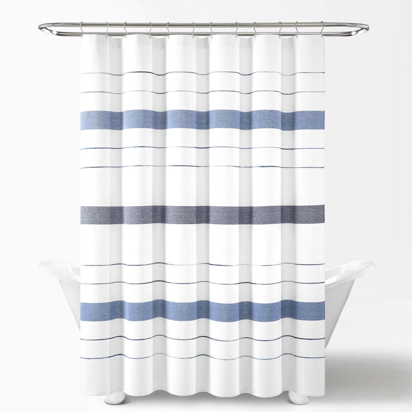 Chic Stripe Yarn Dyed Eco-Friendly Recycled Cotton Shower Curtain