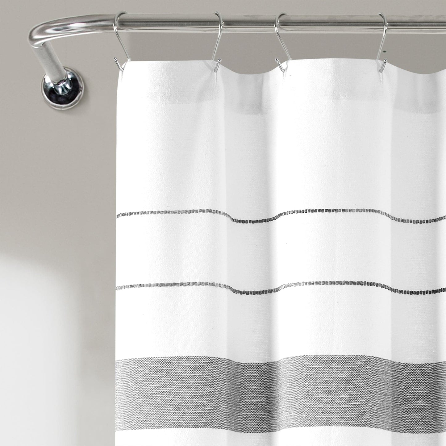 Chic Stripe Yarn Dyed Eco-Friendly Recycled Cotton Shower Curtain