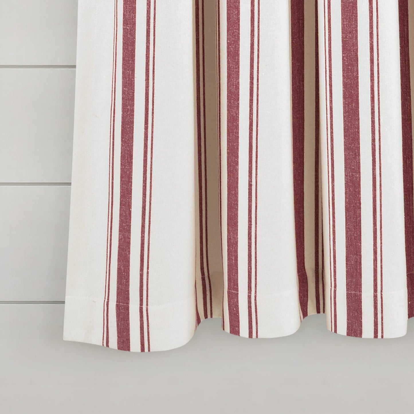 Farmhouse Stripe Yarn Dyed Recycled Cotton Window Curtain Panel Set